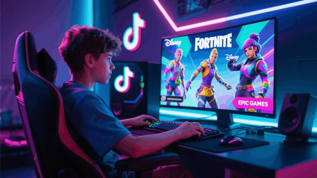 Gamer enjoying Epic Games 2025