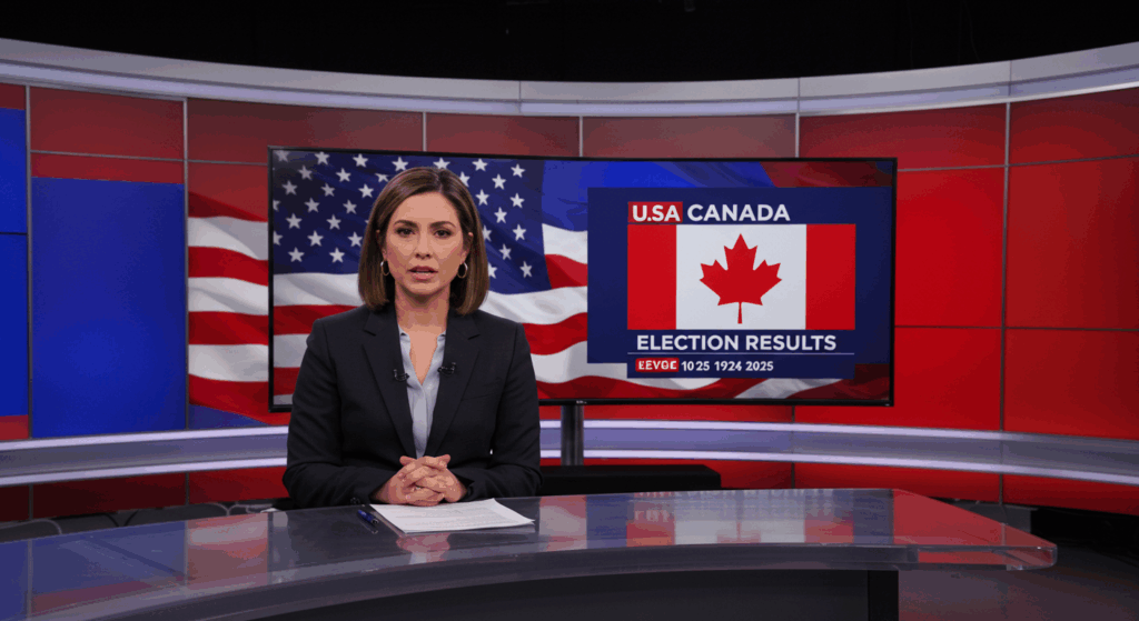 US Media Covering Canada Election Results 2025 on TV