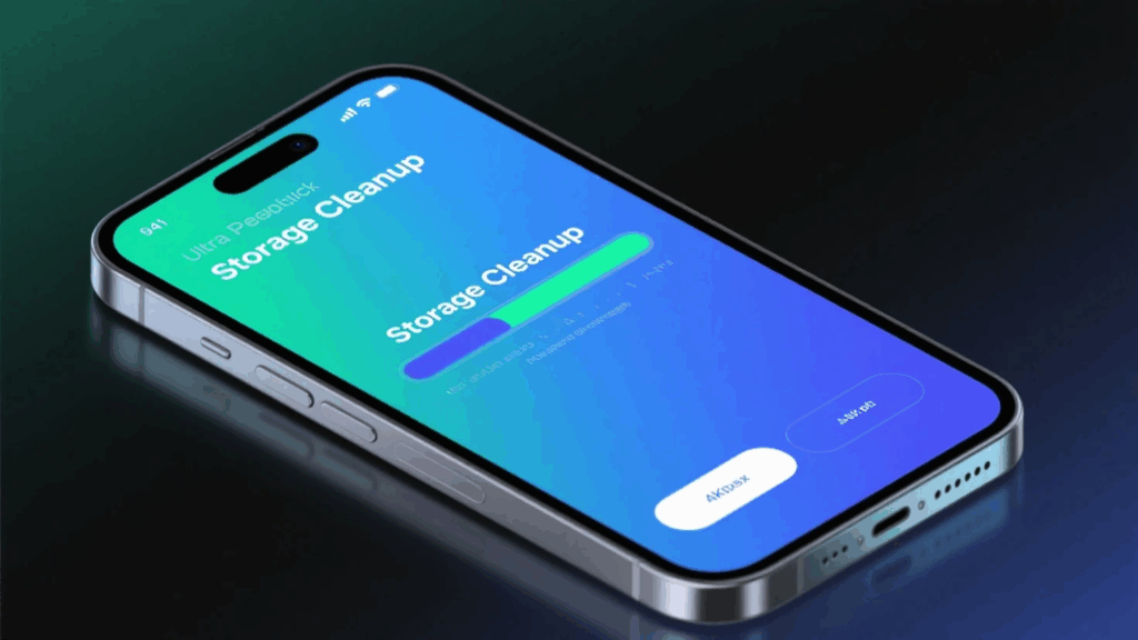 Phone screen displaying storage cleanup to speed up phone.