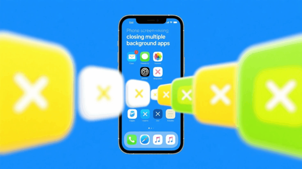 Phone closing background apps to speed up phone.