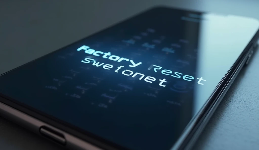Phone screen showing factory reset option to speed up phone.