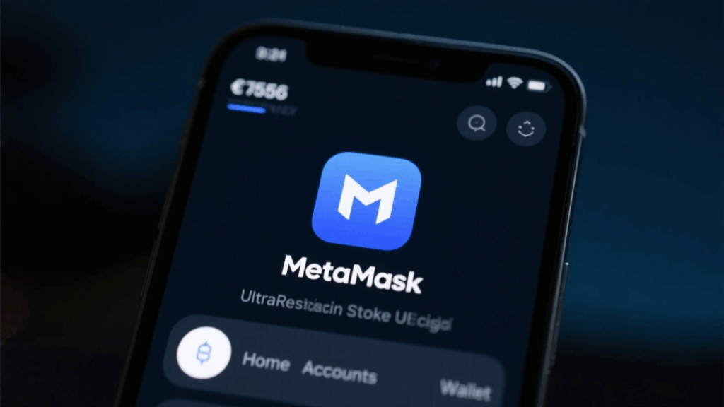Phone displaying a crypto wallet app for crypto guide for beginners.