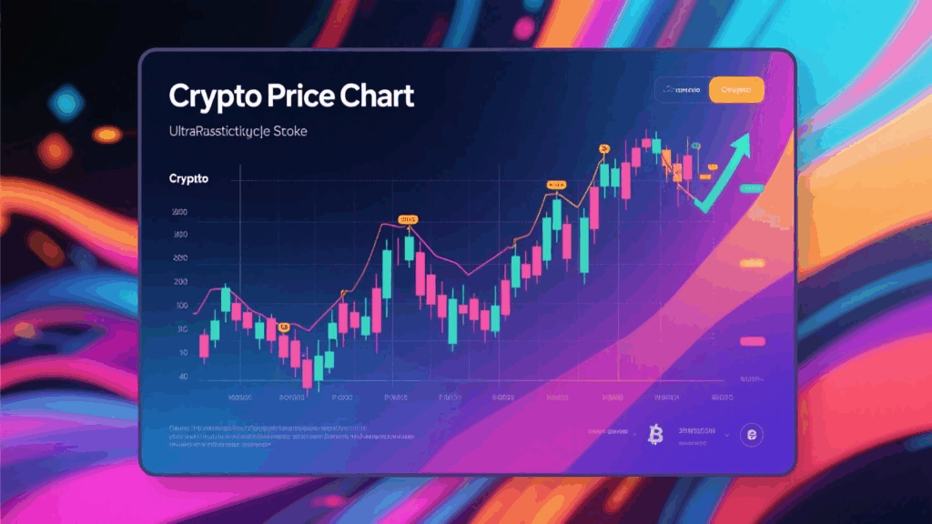 Crypto price chart showing volatility for crypto guide for beginners.