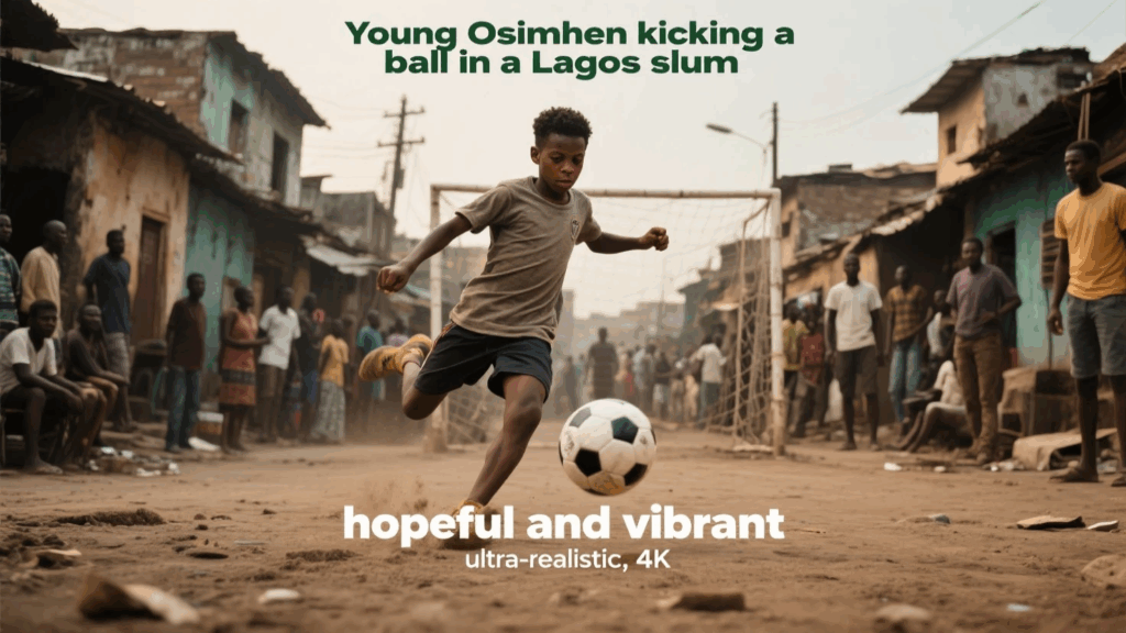 Young Osimhen in Lagos slum for Victor Osimhen biography.