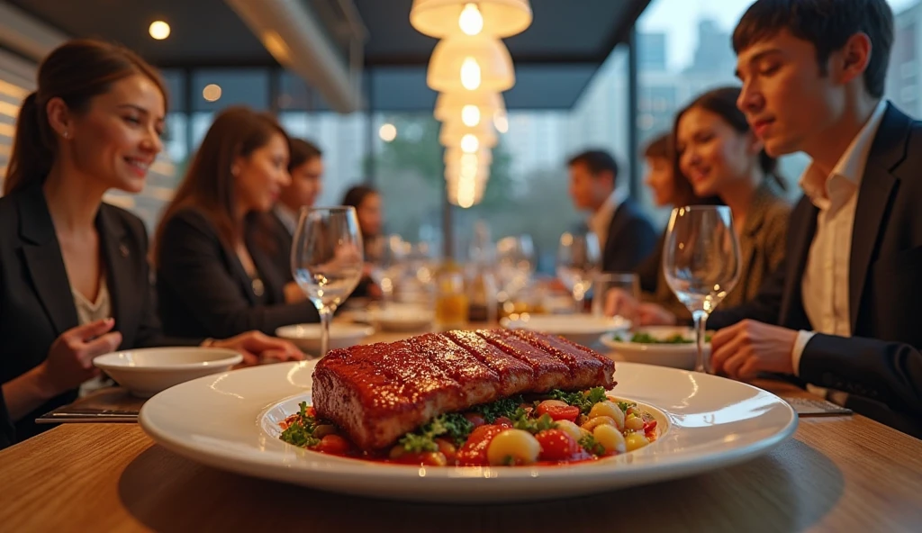 Restaurant serving 3D printed vegan ribs.