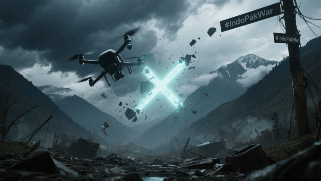 Crashed drones and X posts for disinformation challenges.