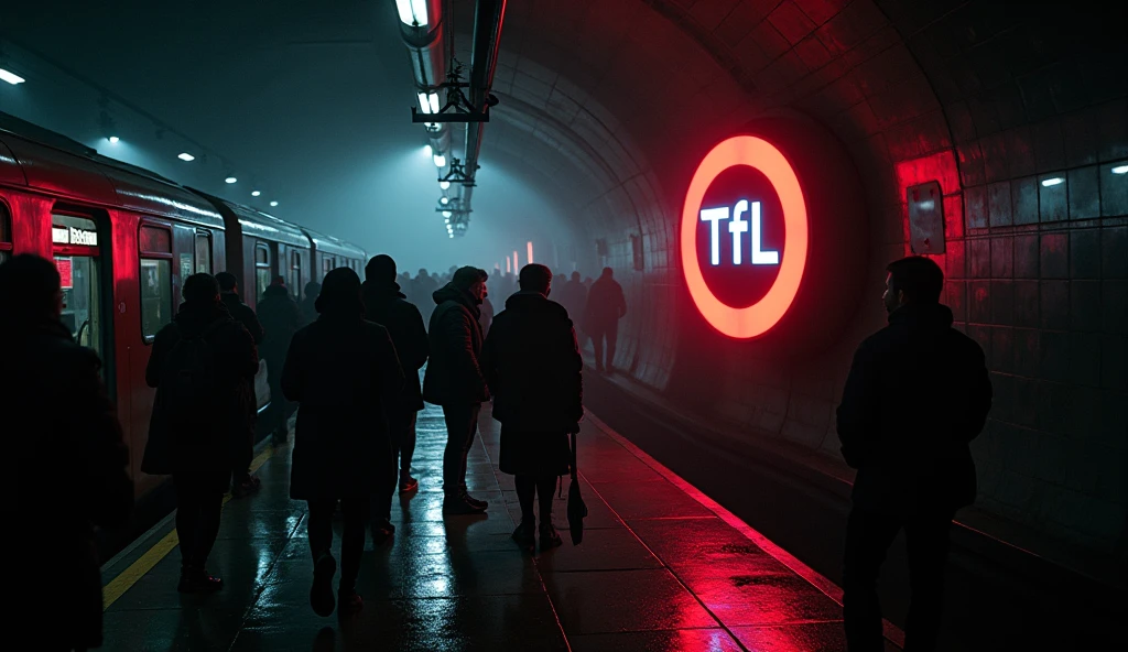 Bakerloo line platform during power outage.