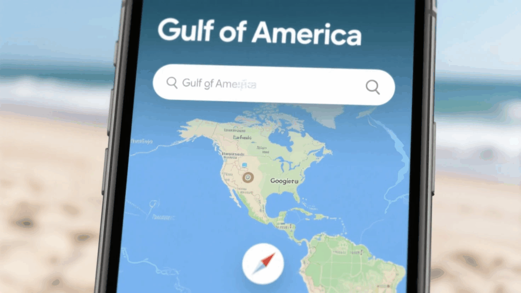 Google Maps showing Gulf of America, tied to Google Lawsuits 2025.