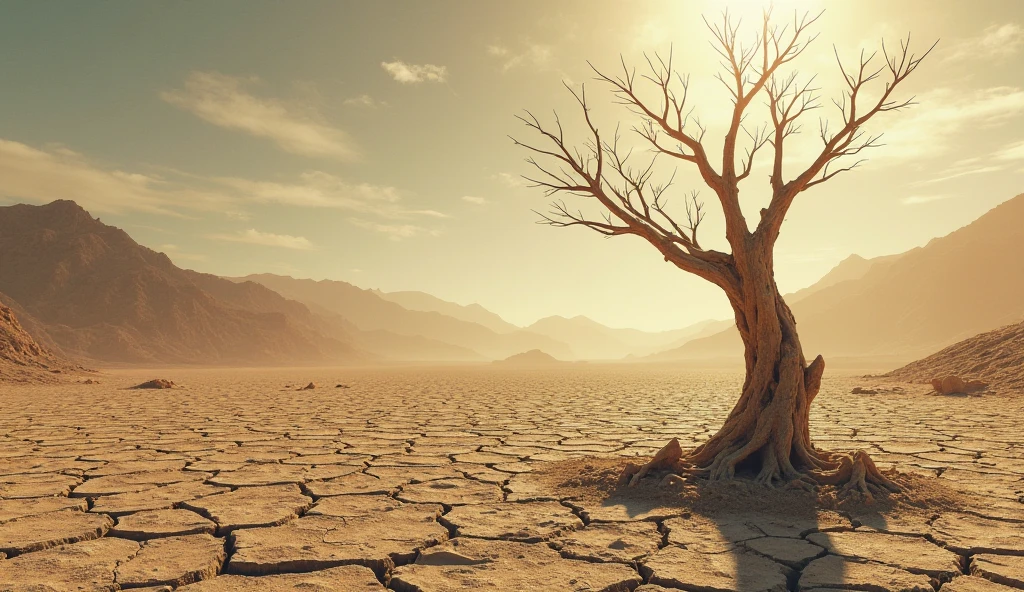 Death Valley in the USA, a dangerous place with extreme heat and cracked desert terrain.