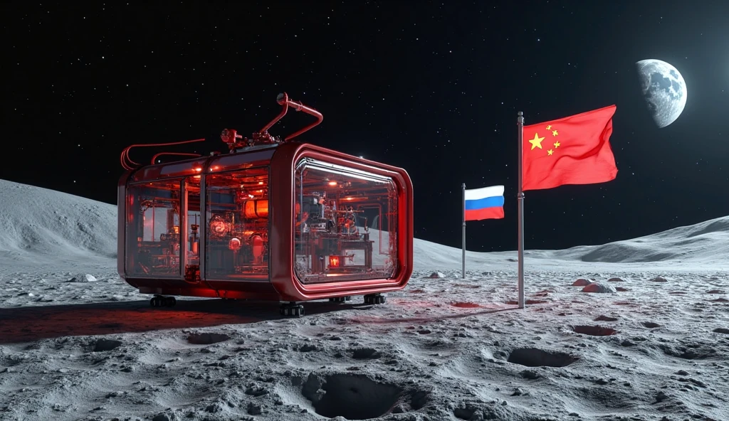 3D-printed lunar habitat, highlighting China Lunar Base 2025’s construction plans.
