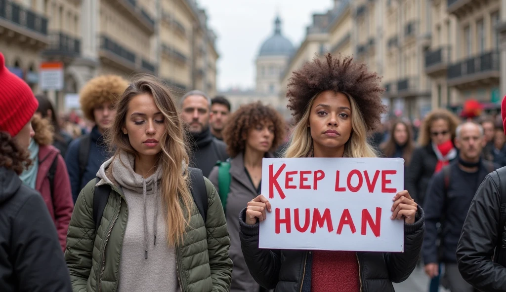 Protesters opposing AI companions in a European city, reflecting the backlash against the AI companions trend.