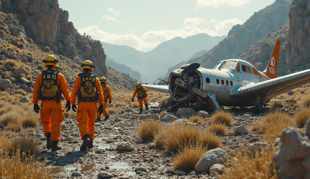 Photorealistic hazmat team in Murphy Canyon for Murphy Canyon plane crash and small plane crashes.