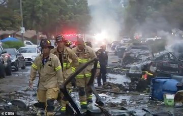 Photorealistic firefighters in Murphy Canyon plane crash for San Diego plane crash and Tierrasanta.