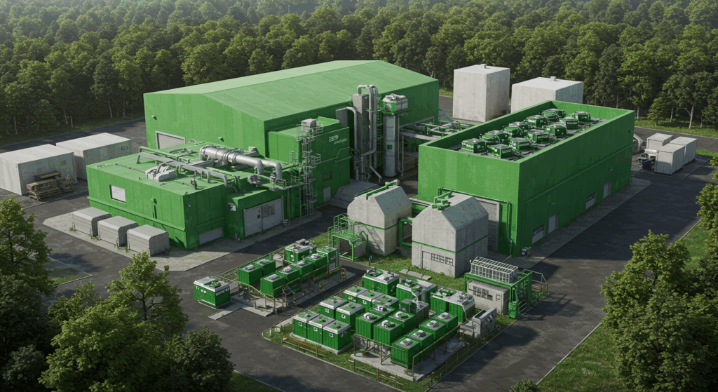 EV battery recycling factory.