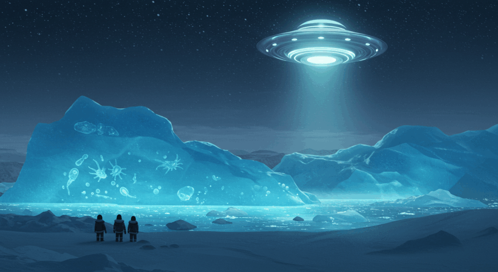 UFO and microbes for Arctic life section.