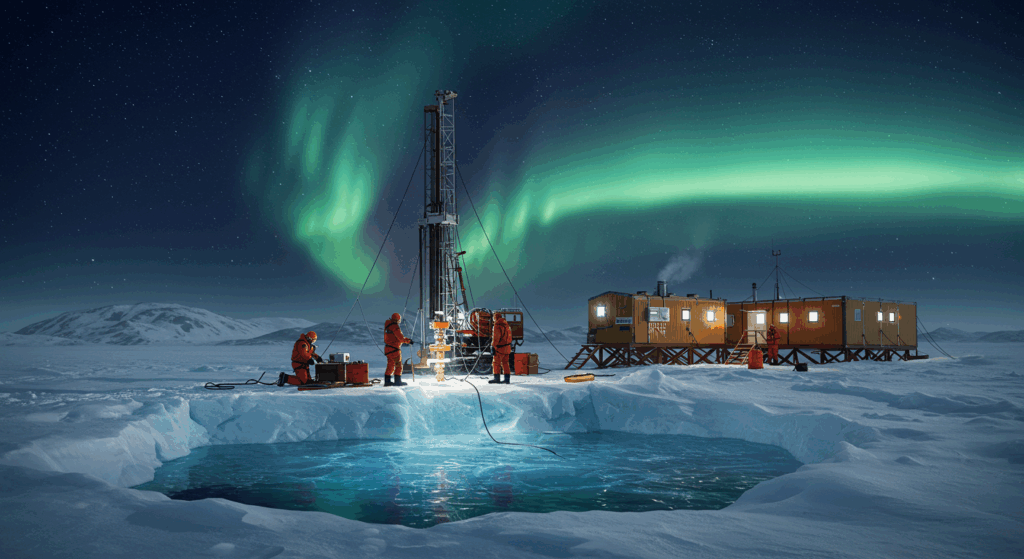 Arctic research station for scientific quest section.