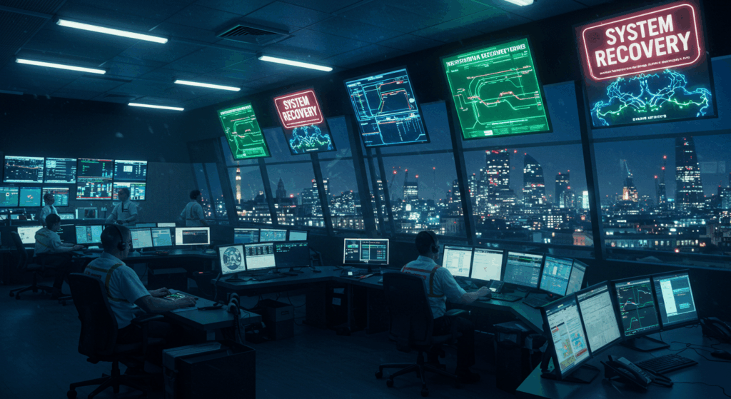 TfL control room for outage recovery section.