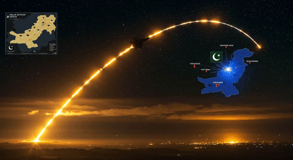Indian Air Force jets launching missiles in Operation Sindoor strike.