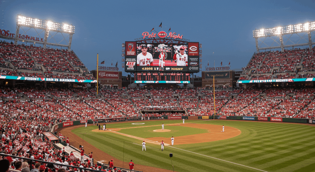 Reds fans celebrating Pete Rose Night for Pete Rose Hall of Fame
