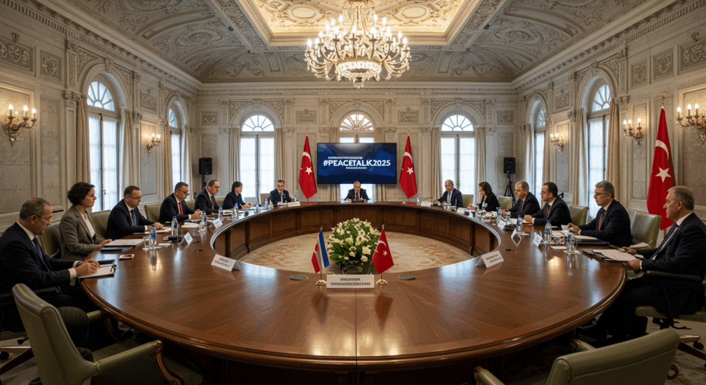 Dolmabahçe Palace conference room, hosting Russia-Ukraine Talks 2025.