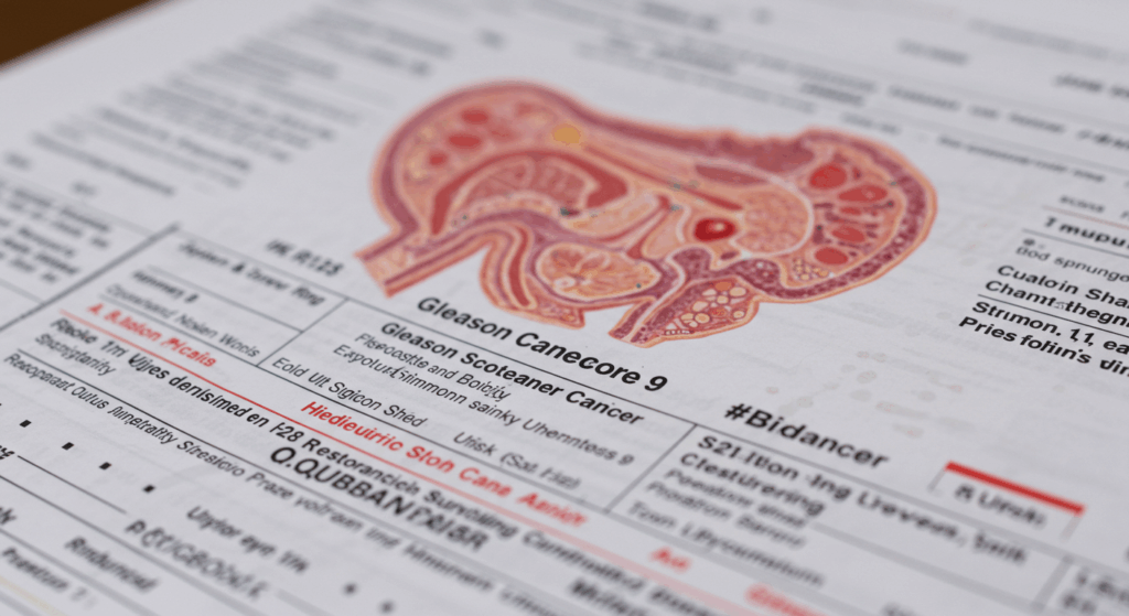 Medical report showing Joe Biden’s prostate cancer Gleason score of 9, indicating an aggressive form.