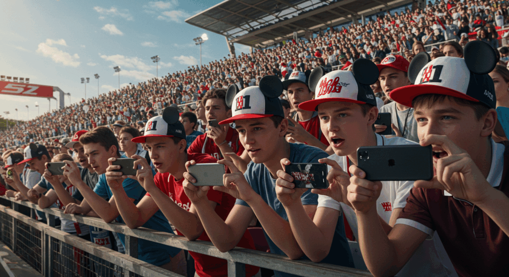 young fans at F1 race for Disney F1 2026 and youth surge.