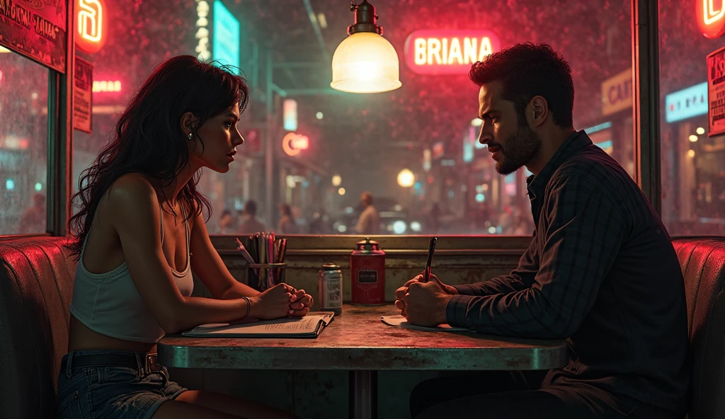 Lucia and Jason in a Vice City diner, hinting at GTA 6 Trailer 2’s cinematic story for 2025.