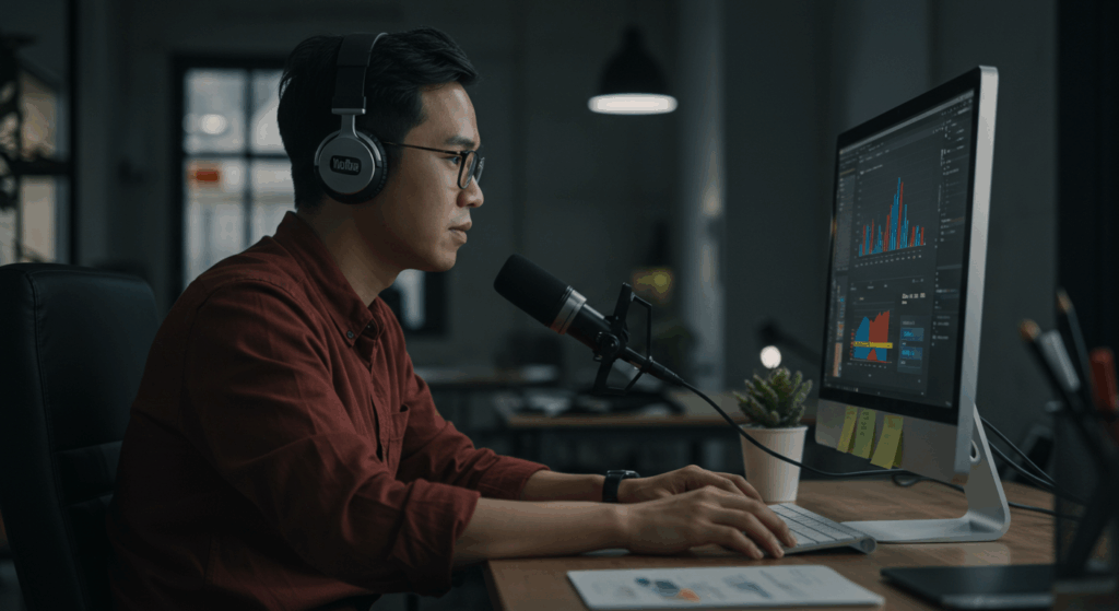 Creator analyzing analytics for YouTube algorithm trends.

