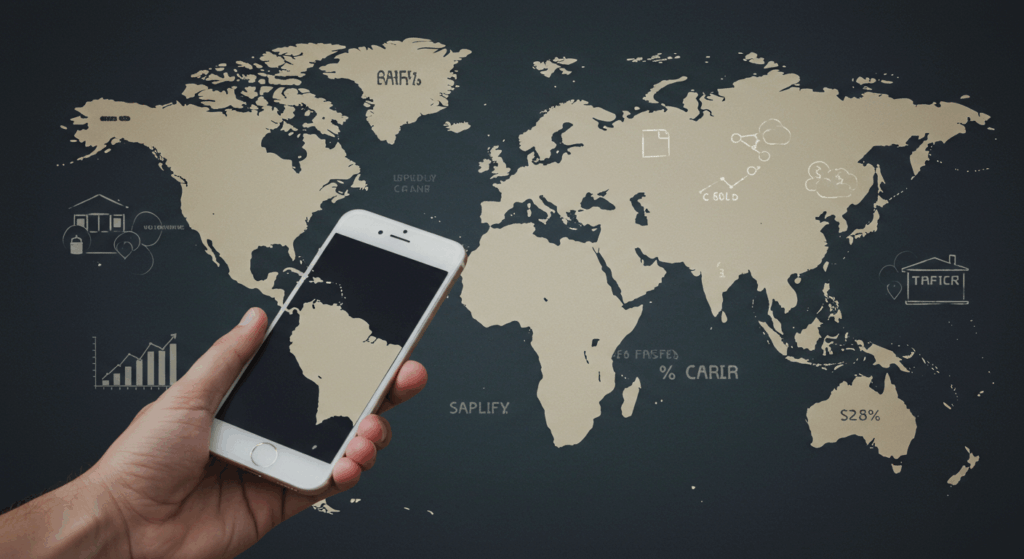 World map showing Apple’s China market challenges in 2025