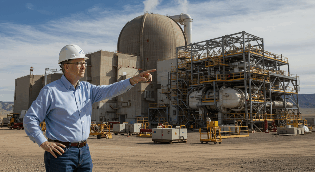 Bill Gates at nuclear plant for 2025 projects.
