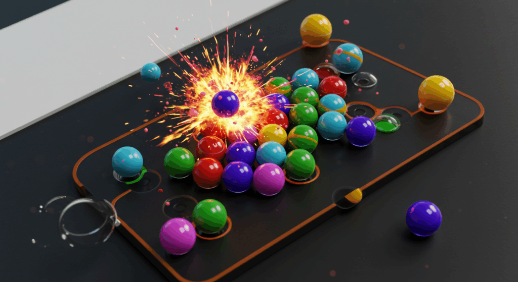 Bouncing Balls, an arcade online game on NovexaHub, vibrant and addictive