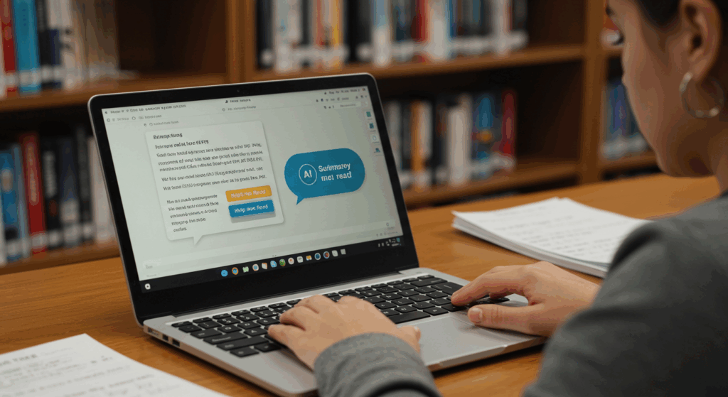 Chromebook Plus 2025 Help me read feature.