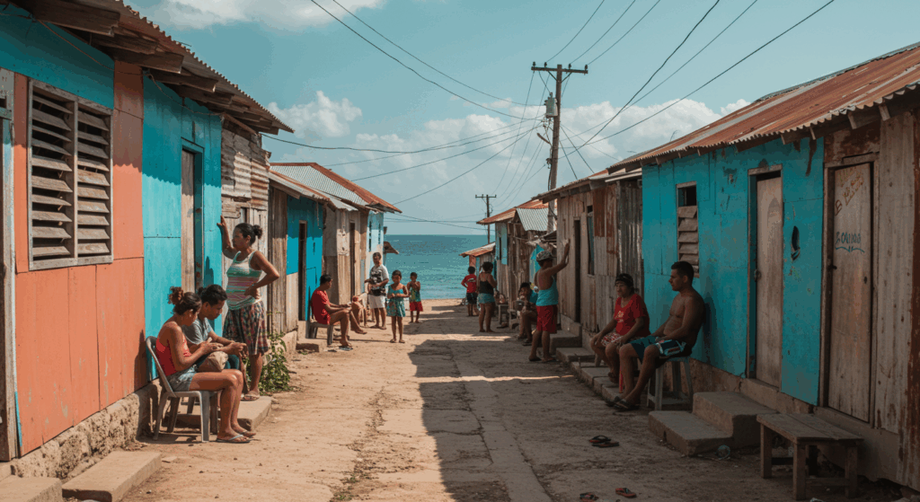 A colorful street on Santa Cruz del Islote